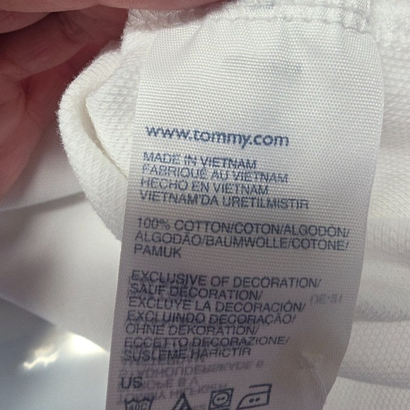 Tommy Hilfiger Polo Shirt Mens 2XL White Short Sleeve Hi‎ Low Hem Casual Golf - Picture 14 of 16